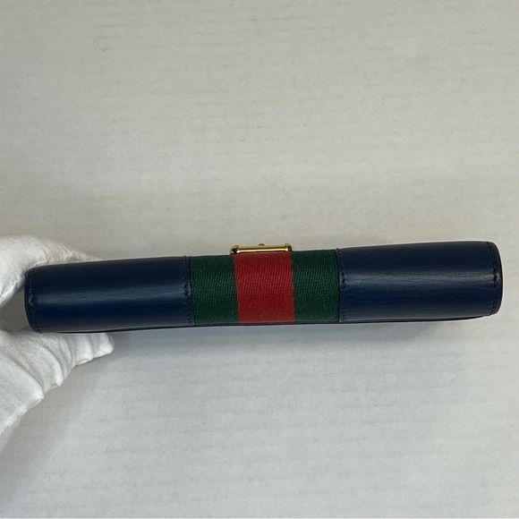 Gucci‎ Sylvie Continental Wallet in blue calfskin leather. - Picture 6 of 14